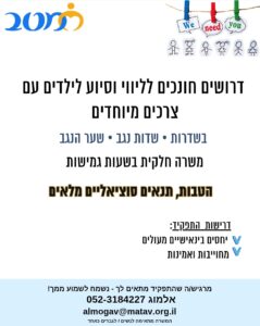 דרושים חונכים לליווי וסיוע לילדים